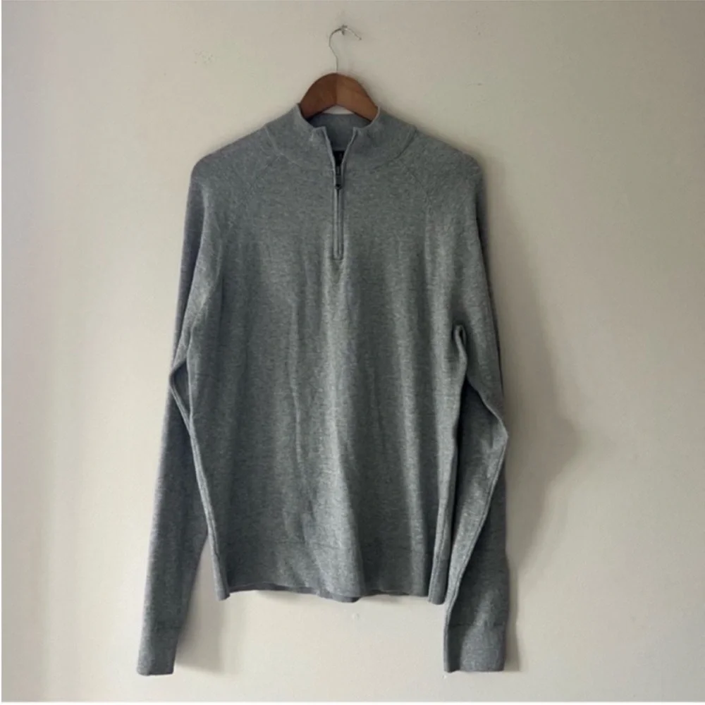Brooks Brothers Light Gray Half Zip Sweater Prima Cotton Size Medium NWOT
